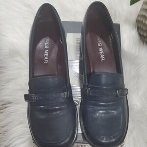 Jones Wear Women's Navy Loafers with Buckle